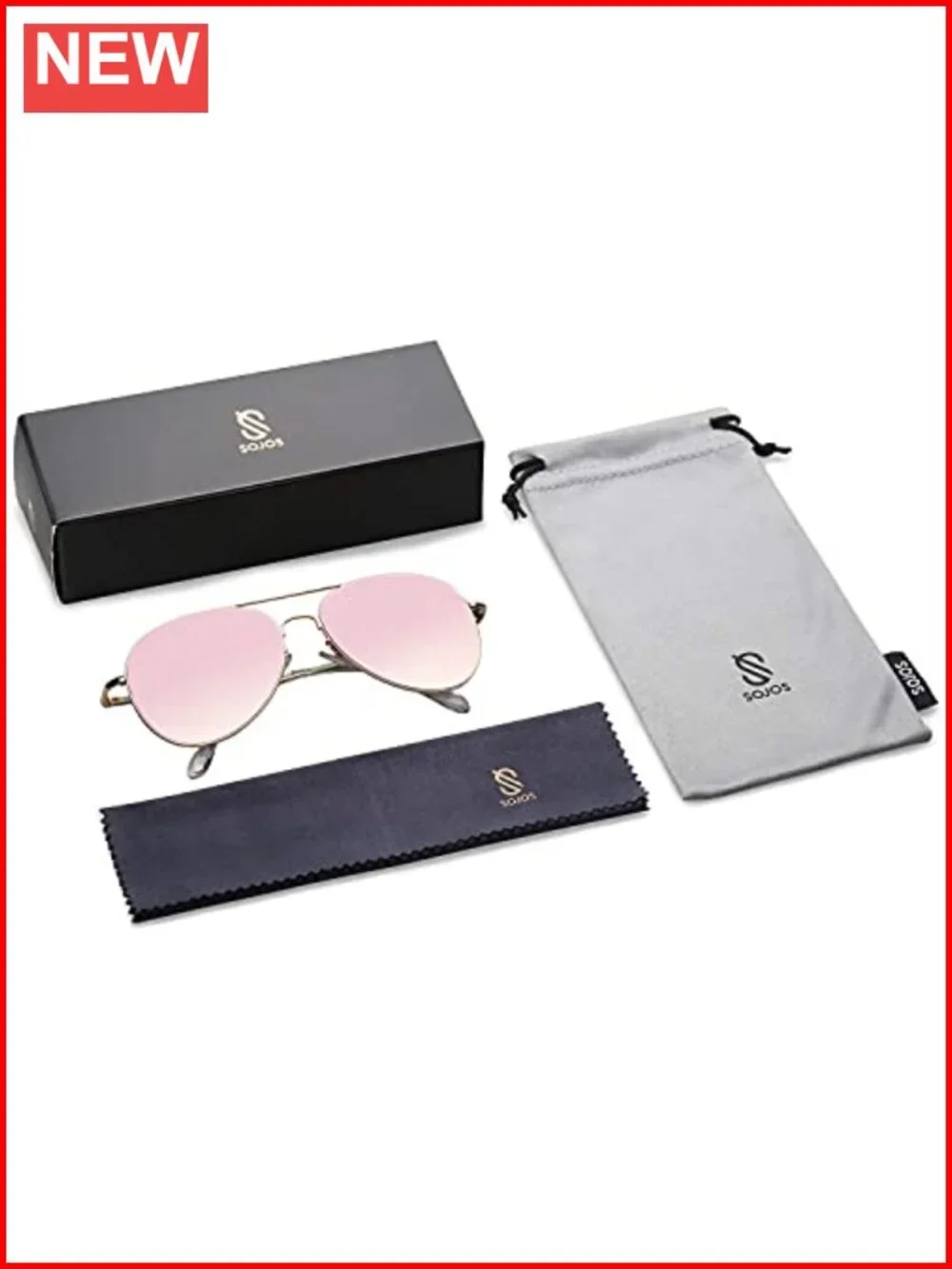 Classic Aviator Sunglasses for Women Men Metal Frame Spring Hinges